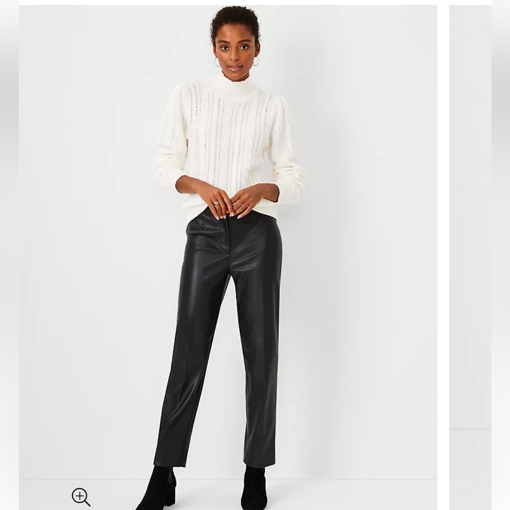 ANN TAYLOR The Faux Leather Slim Pant SIZE 4
